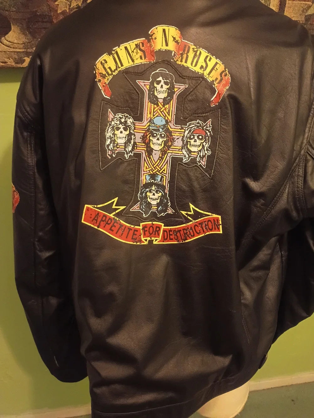 Guns And Roses Jacket Wilsons Leather Black Asymmetrical Zip Bomber Jacket